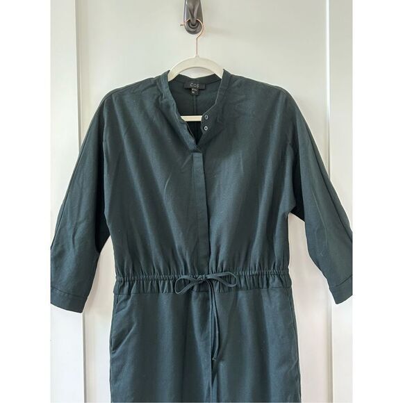 COS Wool Long Sleeve Dress Women's Navy Size US 8 - Picture 4 of 6